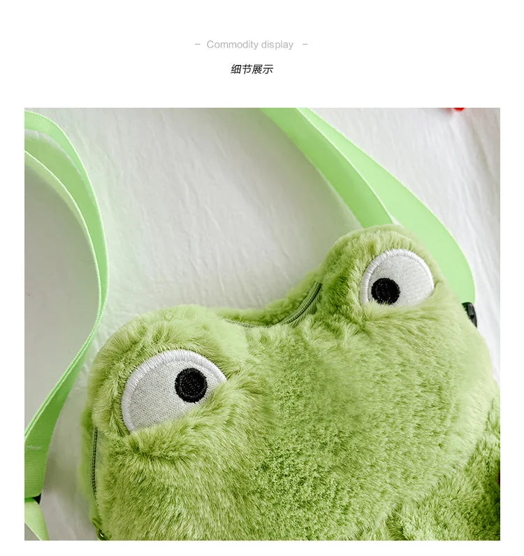 Cute Bunny Crossbody Bag, Cartoon Plush Frog Backpack, Kawaii Fluffy Plush Frog  Lovely Lolita Girl Handbag for kids Teenagers Wallets Bunny Backpack - Toyigo