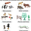 100 Piece Set of Animal Plastic Figures Playset, Includes Migration Wild, Safari, Zoo, Jungle, Farm, Forest, Desert, Ocean Animals, Birds, Action Toy Figures Accessories and Container kids Toys