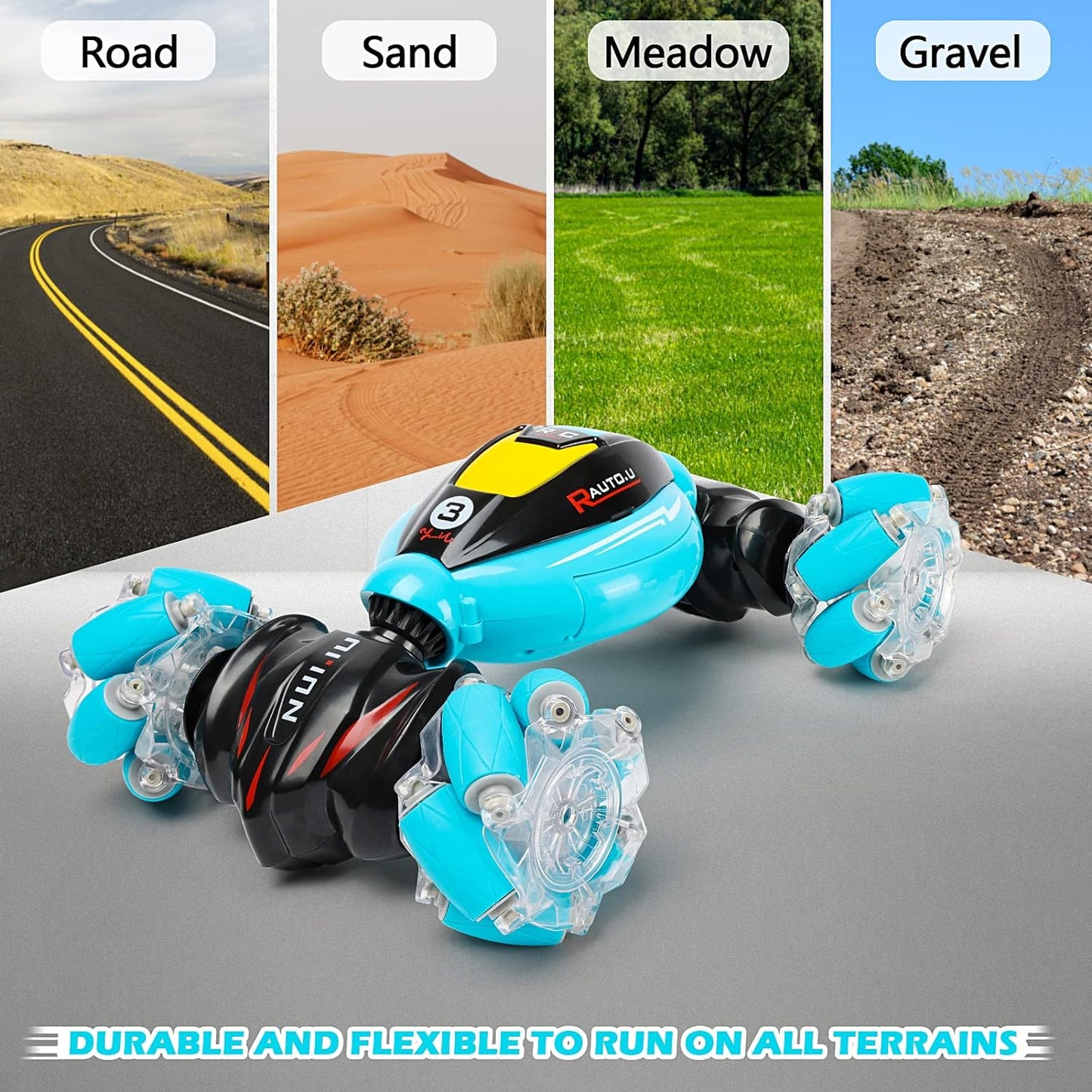 RC Cars Gesture Sensing Stunt Car, 360ø Rotating 4WD Remote Control, Transform 2.4Ghz Hand Controlled Car, s for Boys 6-12 Year - Toyigo