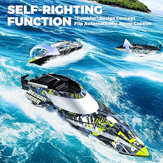 Remote control Boat, Fast Speed RC Boat 32+ KPH with A Portable Suitcase, Ideal Gifts for Kids Boys Age 6 7 8-12 Years Old, Summer Toys for Adults - Toyigo