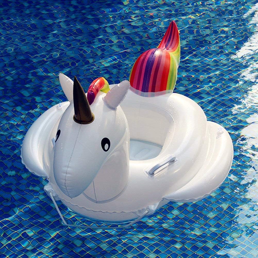 Baby Pool Float Unicorn - Toddlers Floaties Infant Inflatable Swimming Ring with Handles Aged 1-6 Years for Kids