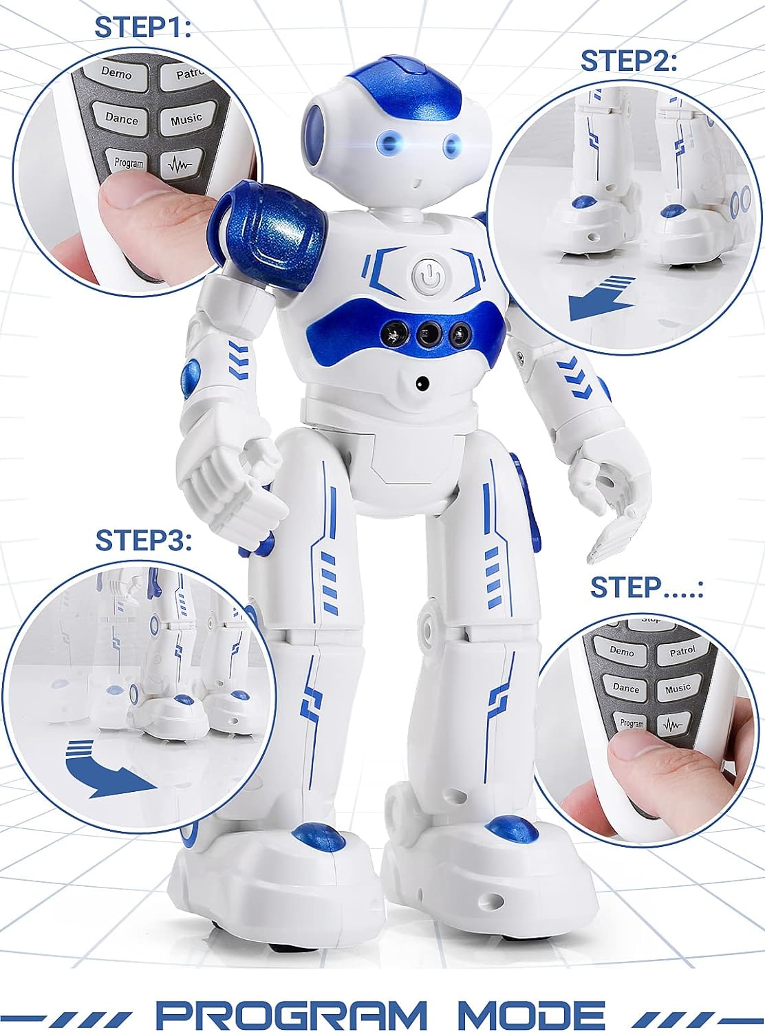 RC Robot Toys, Gesture & Sensing Programmable Remote Control, Birthday Gift for Kids, Age 3 4 5 6 7 8 Year Old Boys Girls