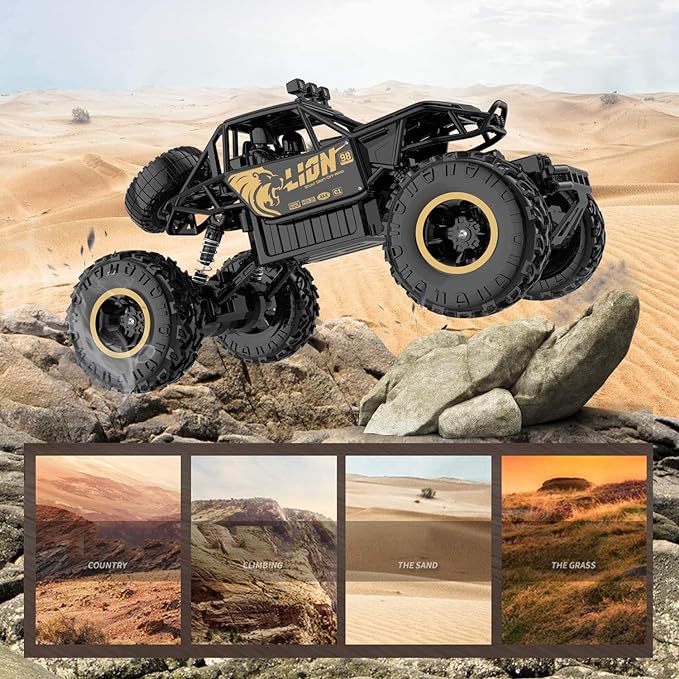 RC Monster Truck, C3 Remote Control Off Road Monster Truck, Metal Shell Car 2.4Ghz 4WD Dual Motors, All Terrain Hobby Truck with 120 Min  Truck For Kids - Toyigo