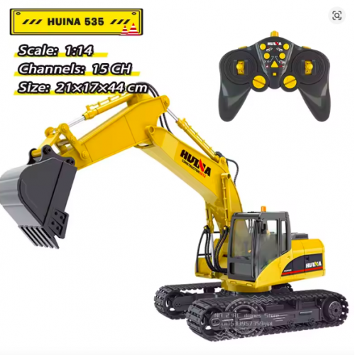 1:14 Alloy RC Excavator – 15CH Metal Engineering Digger Truck with 2.4GHz Remote Control