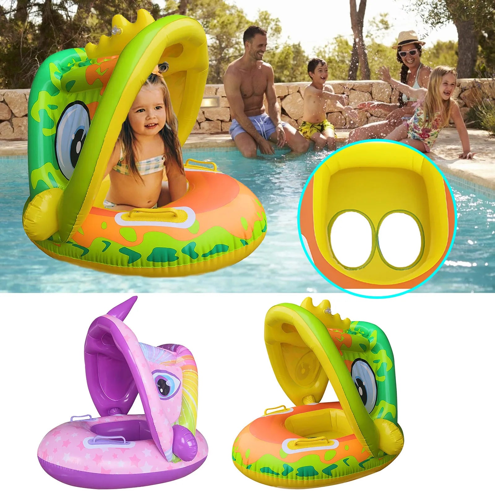 Baby Swimming Float, Infant Pool Swimming Boat, Baby Pool Toy, Inflatable Floating Ring for Kids, Infant Floating Pool, Baby And Mother Swim Trainer Toy Kids 1-6Y - Toyigo