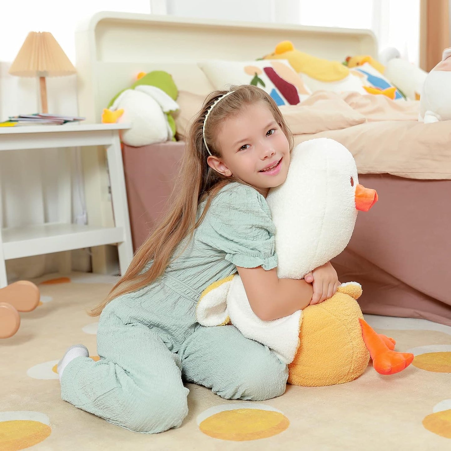 Banana Duck Plush Toy, Weighted Duck Stuffed Animals, Elastic Duck Plush Stuffed Animals, Banana Plushie Hugging Pillow, Throw Pillow, Body Pillow, Room Decoration, Gift for Kids Girls Boys 27.5"