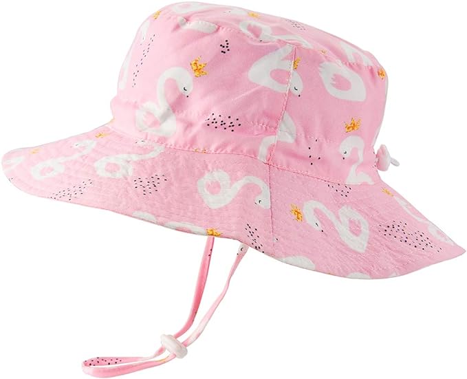 Baby Sun Hat Adjustable - Outdoor Toddler Swim Beach Pool Hat Kids UPF 50+ Wide Brim Chin Strap Summer Play Hat