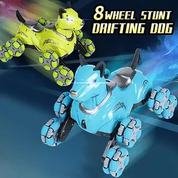 Programmable RC Robot Dog, Interactive Stunt Toy with LED Eyes, Sound, and Smart Dancing for Kids 5+