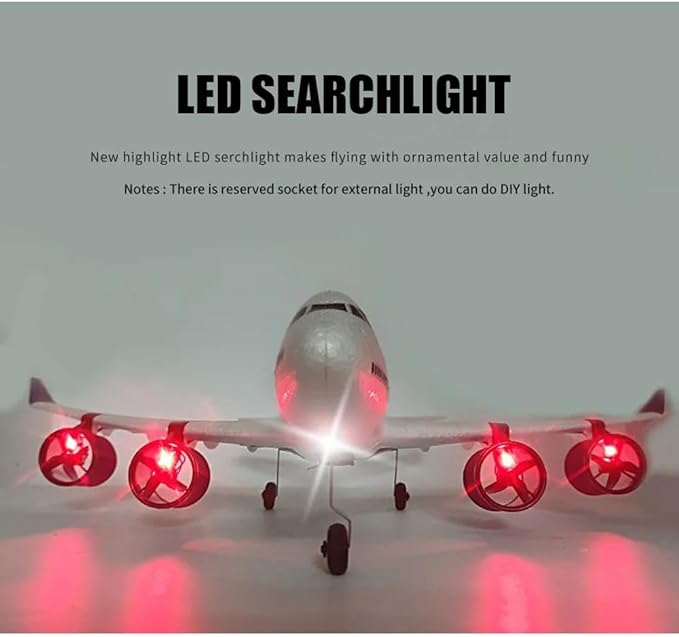 RC Airliner, A380 RC Airplane Boeing 747 RC Plane Remote Control Aircraft 2.4G Fixed Wing Plane Model, RC jet, RC Airplane 2 Batteries Toy RC Airliner with LED Lights Drop Resistant Aircraft EPP Airplane - Toyigo