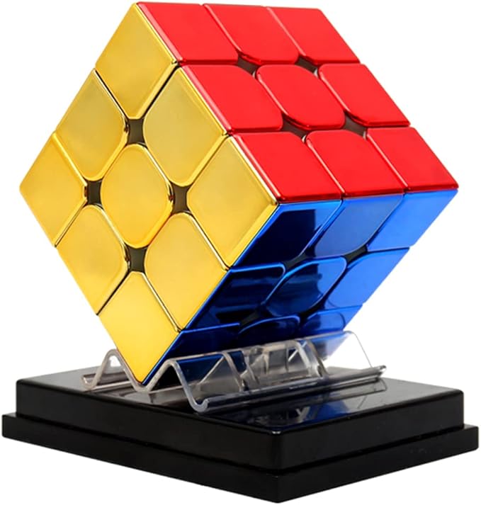 3x3 Magnetic Speed Cube with Reflective Mirror Finish - Stickerless Magic Puzzle Toy for Smooth and Fast Solving