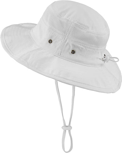 Baby Sun Hat Adjustable - Outdoor Toddler Swim Beach Pool Hat Kids UPF 50+ Wide Brim Chin Strap Summer Play Hat