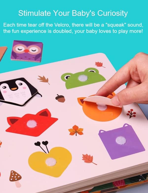 Quiet Book for Toddlers ? Montessori Learning & Activity Busy Book with Velcro Puzzles ? Educational Preschool Toy for Kids, 30 Pages