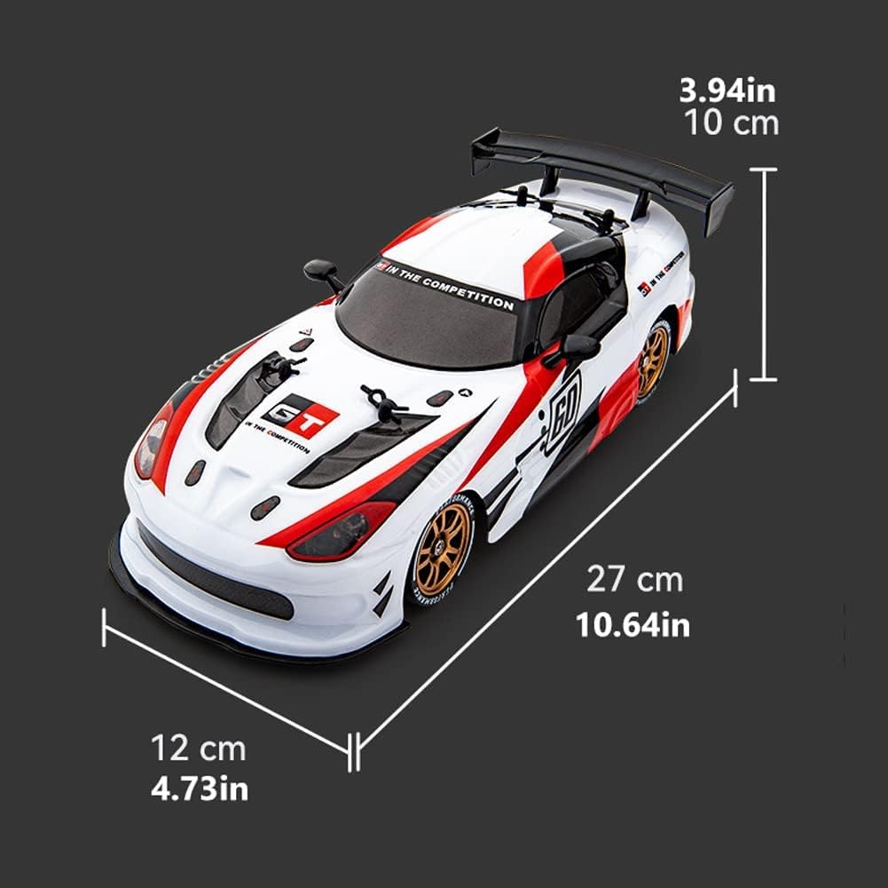 Super GT RC Car 4WD 1:16 Remote Control Racing Car with Extra Drift Tires – 16km/h Speed, 2.4GHz RC Drift Car with Functional Lights – Ideal Gift for Boys