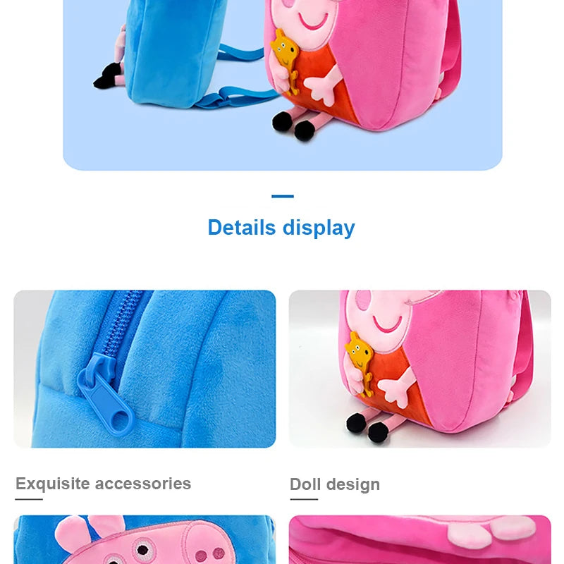 Cute,  Peppa Pig Stuffed Toy, Child Plush Backpack, George Kindergarten Backpack Cartoon Shoulder Animal Bag for Girls, Boys Baby George Plush Backpack - Toyigo