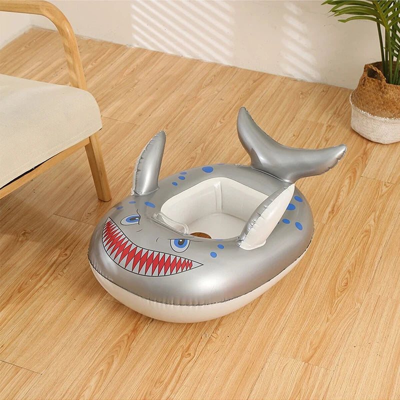 Baby Swimming Pool Float, Inflatable Toys, Summer Outdoor Shark Boat, Children Swimming Circle Seat, Water Toys Summer Outdoor Shark Boat, Swimming Ring for Kids - Toyigo