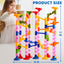 196-Piece Premium Marble Run Set – STEM Educational Building Toy with 156 Translucent Blocks & 40 Glass Marbles