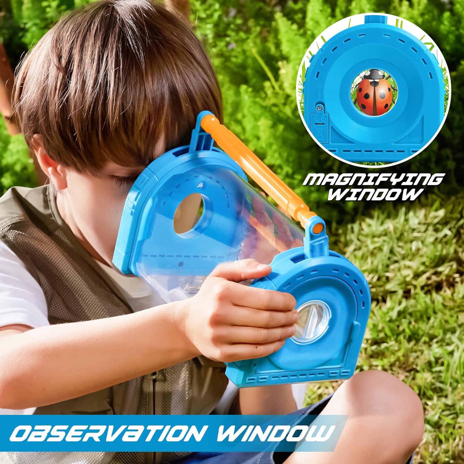 Bug Catcher Kit for Kids, Light Up Critter Habitat Box for Indoor/Outdoor Insect Collecting, Includes Bug Tong, Tweezer, Activity Booklet, and Pipette - Gift for Boys and Girls - Toyigo