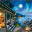 Darrell Bush - Moonlight Lodge - 1000 Piece Jigsaw Puzzle , Blue