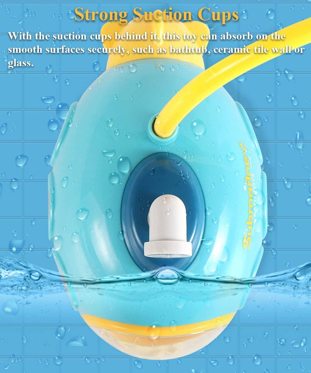 Electric Submarine Shower Sprinkler Toy, Fun Bathtub and Pool Water Pump with Cartoon Pigboat Design