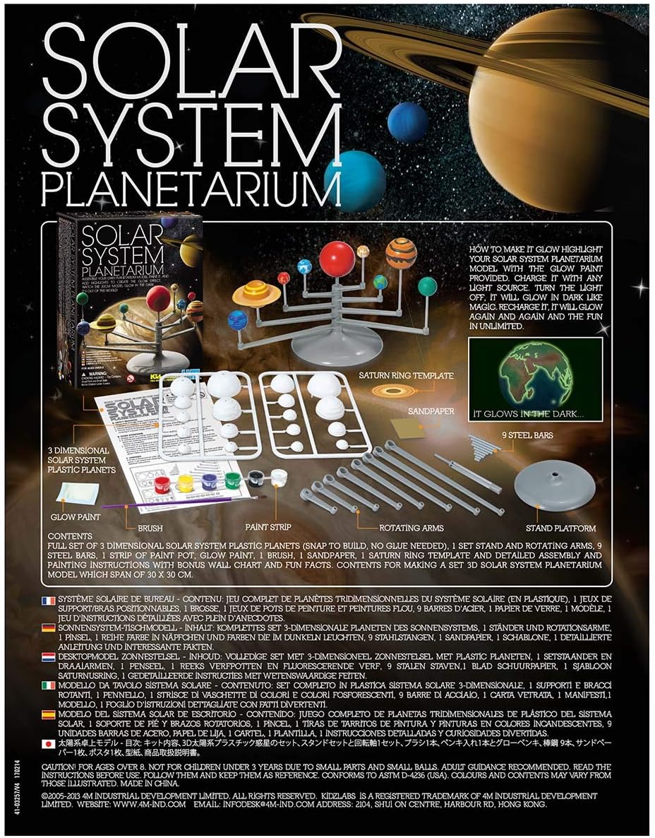 Solar System Planetarium, DIY Glow In The Dark Astronomy Planet Model Stem Toys Gift for Kids & Teens, Girls & Boys