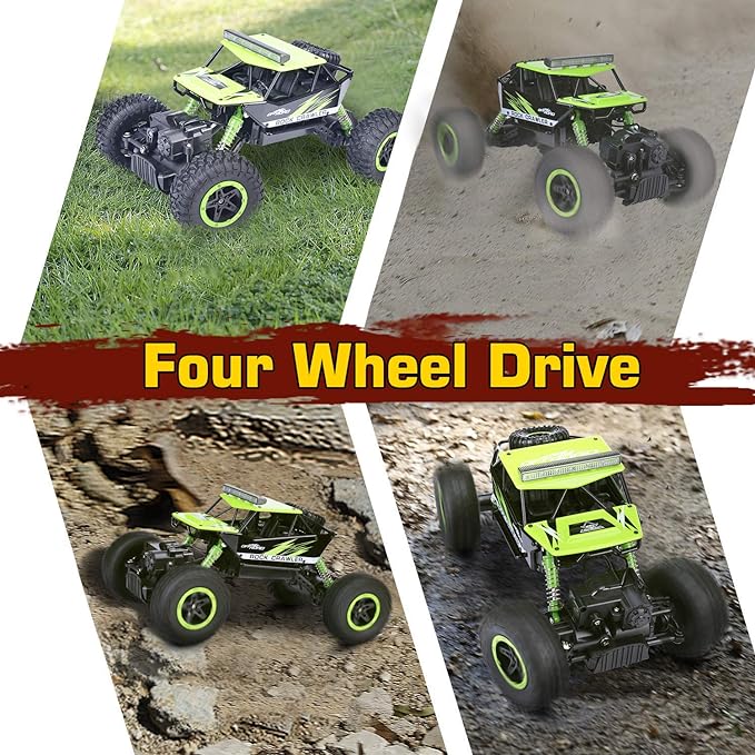 Rc Car, Remote Control Monster Truck, 1:14 Off Road Monster Truck,4WD 2.4Ghz 4WD with LED Headlight Rock Crawler 1:16 All Terrain Rechargeable Electric Toy for Boys & Girls Gifts - Toyigo