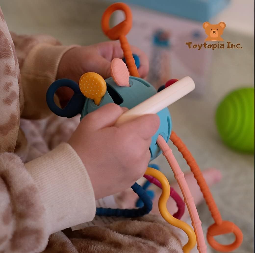 Sensory Pull String Baby Toy, Travel-Friendly Baby Toy, Infant Sensory Toy, Montessori Baby Toy, Skill Development- Travel-Friendly for Infants & Toddlers - Toyigo