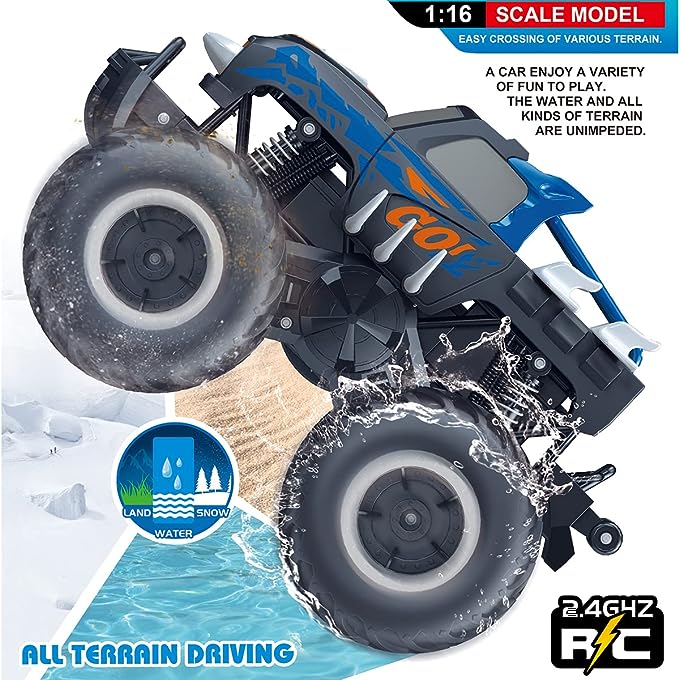 RC Car Truck, 1:16 Pick-up Remote Control Cars Body Waterproofing Suitable for All Terrain 4WD Off-Road Car Gifts Presents for Kids - Toyigo