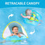 Baby Swimming Float Inflatable Infant Pool Float Ring with Sun Protection Removable Canopy for Kids Aged 3-36 Months Fun on The Water?Blue+Canopy,L?