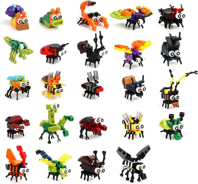 Animal Block Toys, 24 Mini Animal Building Blocks Toy Set, Animals Figures Stem Toys,  Party Supplies Gifts Party Favor for Kids, Goodie Bags, Birthday, Carnival Prizes