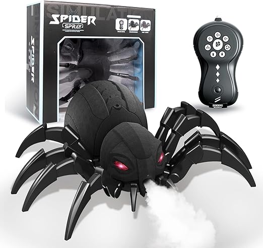 Remote Control Spider Toys with Spray/Light/Music, Christmas Birthday Halloween Easter Toys for Kids, Gifts for 6 7 8 9 10 11 12 Year Old Boys Girls - Toyigo