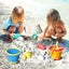 Collapsible Beach Sand Toys, Travel Beach Toys with 2 Collapsible Beach Buckets, Mesh Bags, Sand Molds, Sand Scoops, Sand Bucket Shovel Set Sandbox Toys for Toddler Ages 3-10  for Kids