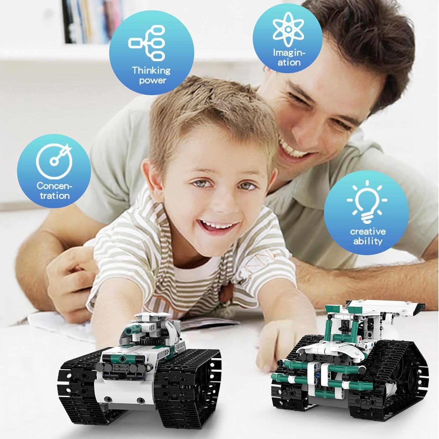 Technique Car Building Blocks Set, 13in1 Remote & APP Control Tracked Racer/Robot/Truck/Tank/Plane, STEM Kits for Kids Age 8-10, Building Toy Gifts for Boys Girls 8-16, (550 PCS) - Toyigo