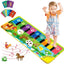 Floor Piano Playmat for Toddlers, Baby Musical Learning Toys, Animal Flash Cards Music Sound, Education Touch Keyboard Blanket, Birthday for Baby Boys Girls - Toyigo