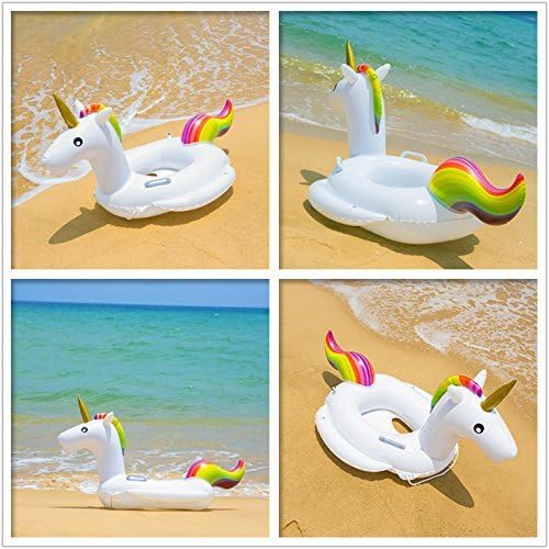 Baby Pool Float Unicorn - Toddlers Floaties Infant Inflatable Swimming Ring with Handles Aged 1-6 Years for Kids