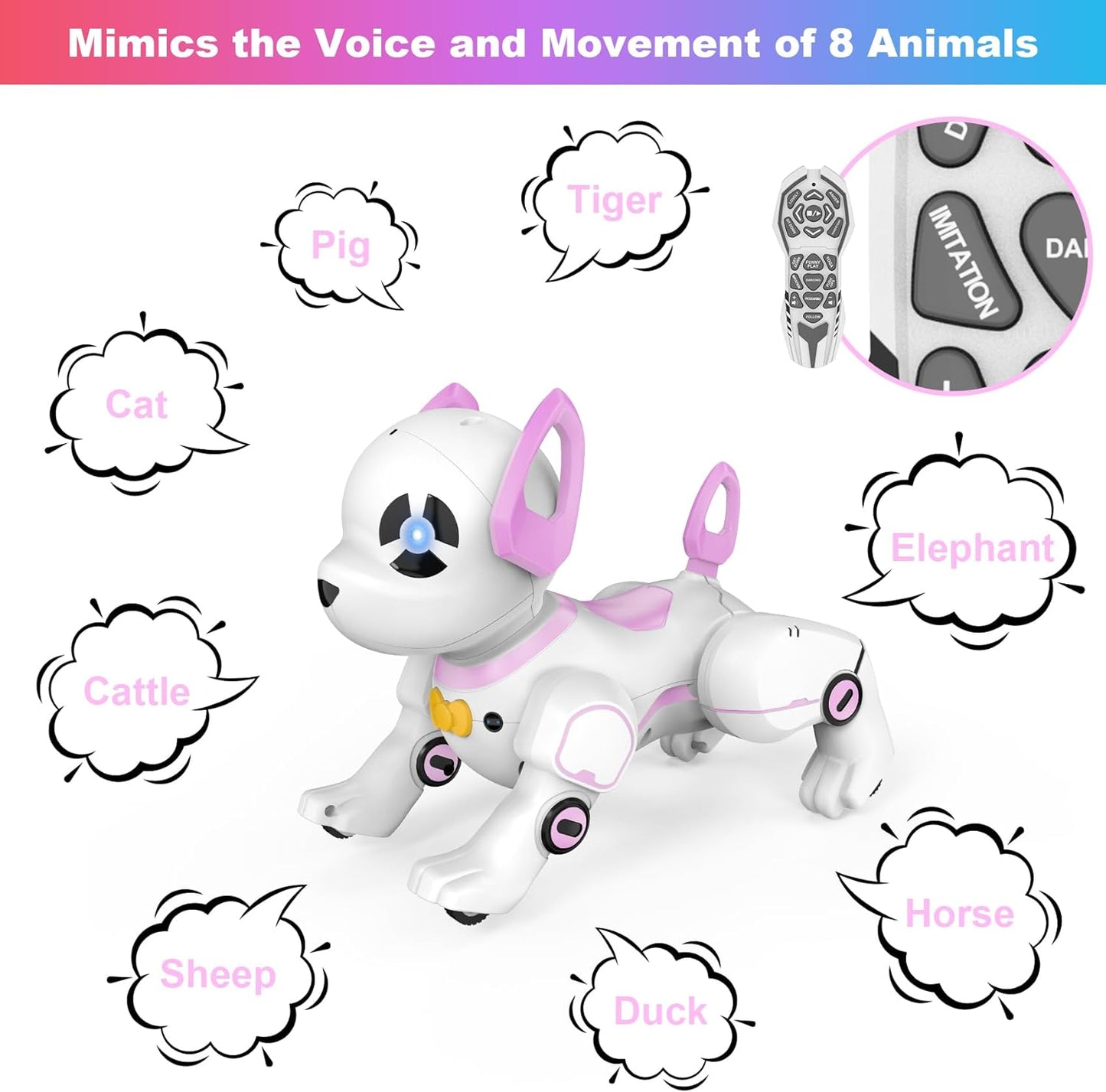 RC Car Robot Dog Toy, RC Stunt Robot Dog Toy, Remote Control Robot Dog Programmable Smart Interactive Robotic Pet, RC Dog Toy Imitates Animals Follow Functions Toys for Boys Girls RC Dog Toy for Kids