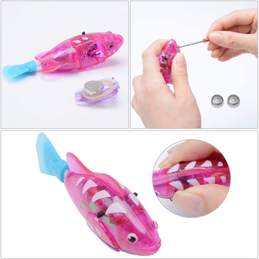 Electric Fish Toy, Summer Bath Toy Pet Cat Toys, Swimming Robot Fish, LED Robot Fish Toy, Funny Cat Fish Toy,  Swimming Robot Fish Bathtub Toys, Birthday Gift for Cat, Toddlers, Boys and Girls - Toyigo