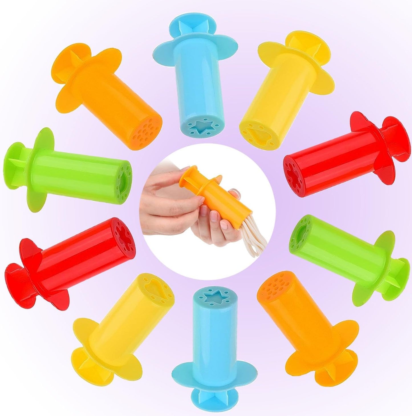 Dough Tools Play for Kids, Toy Set Accessories with Stamps, Cutter Rolling Pin Extruder,, Molds and Storage Box Pary, Favors Set for Age 2-8