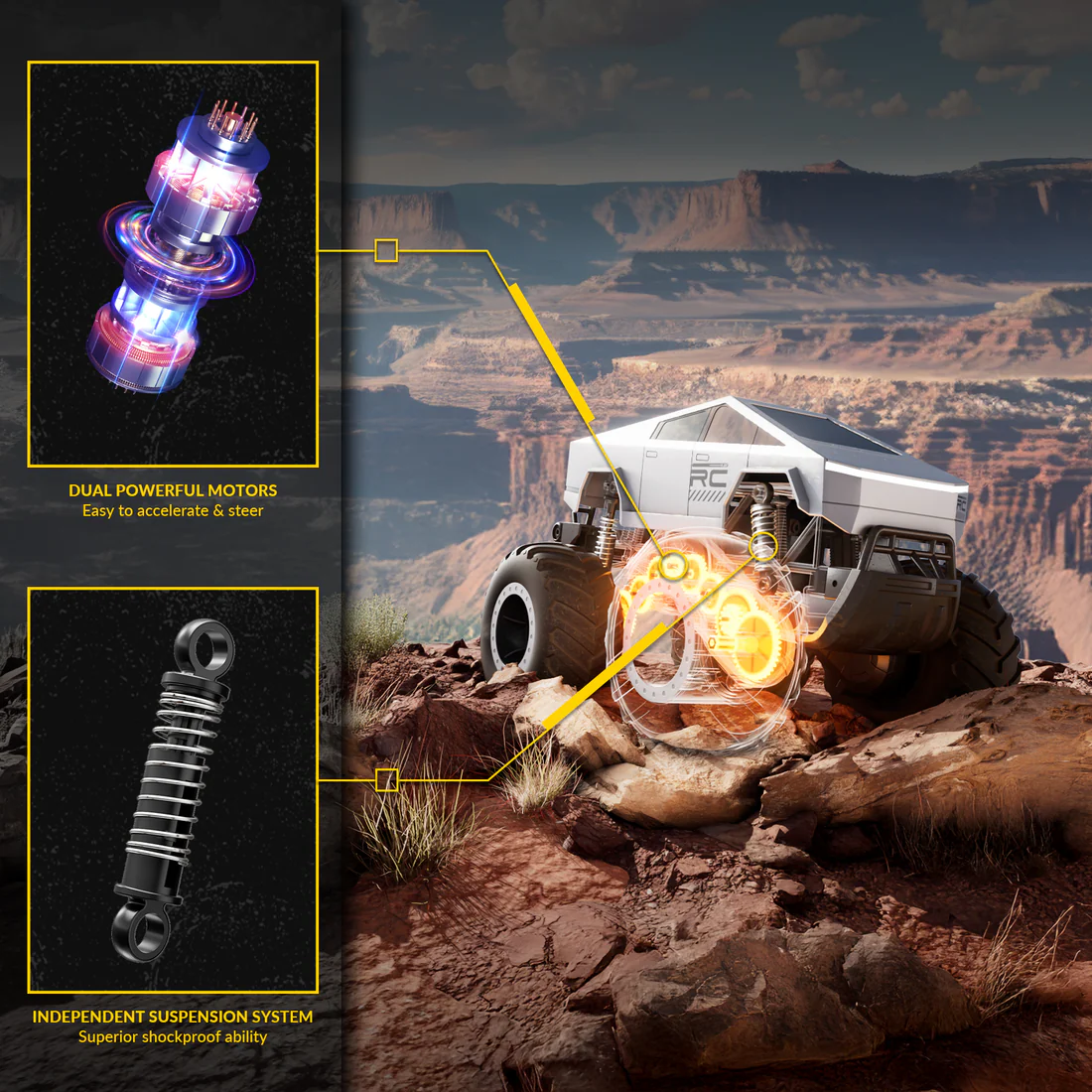 Amphibious 1:16 All Terrain Off-Road RC Car Waterproof