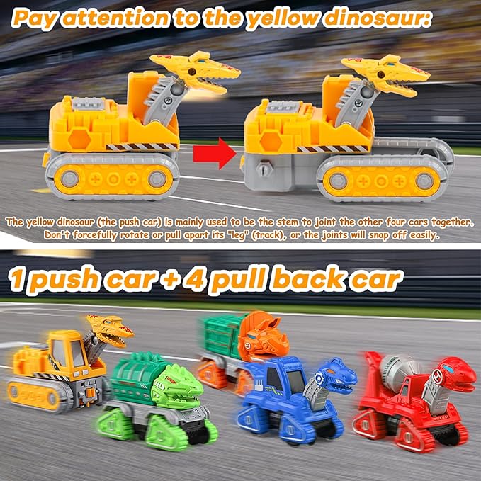 Transforming Toys for 3 4 5 Year Old boy Toys Age 4-6 5-7 Dinosaur Transform Action Figures 5 in 1 Robot Toys Take Apart Car Toy Trucks Construction Vehicle Excavator Toys Birthday Boy Gift