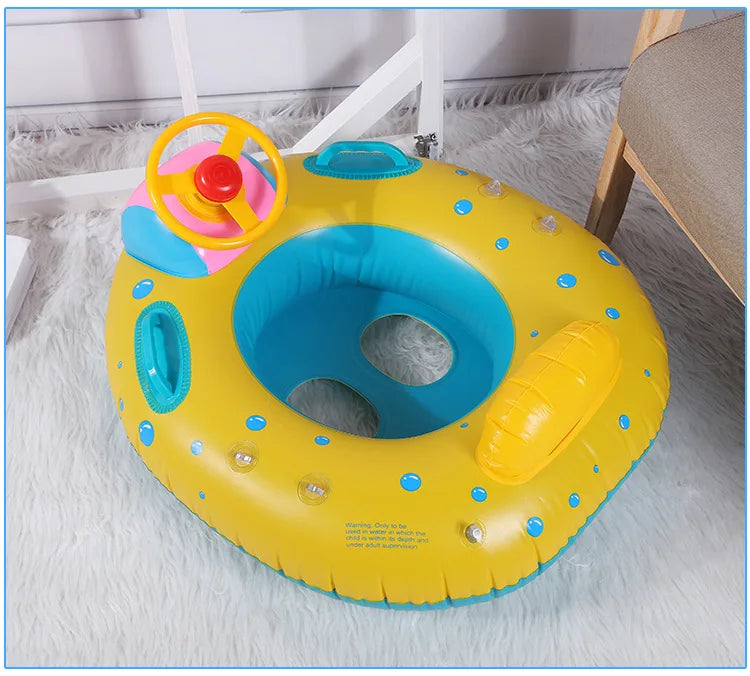 Baby Swimming Float, Infant Pool Swimming Boat, Baby Pool Toy, Inflatable Floating Ring for Kids, Infant Floating Pool, Baby And Mother Swim Trainer Toy Kids 1-6Y - Toyigo