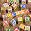 Wooden ABC Blocks 40PCS Stacking Blocks Baby Alphabet Letters, Counting, Building Block Set with Mesh Bag for Toddlers