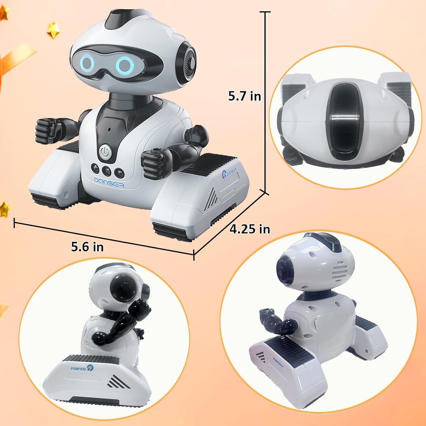 Robot Toys for Kids - Gesture Sensing RC Robot Toys for Boys Girls, Smart Robot with DIY Arms, Music, Record, Program, Remote Control Toys Birthday Gifts for Kids Age 3 4 5 6 7 8 9 - Toyigo