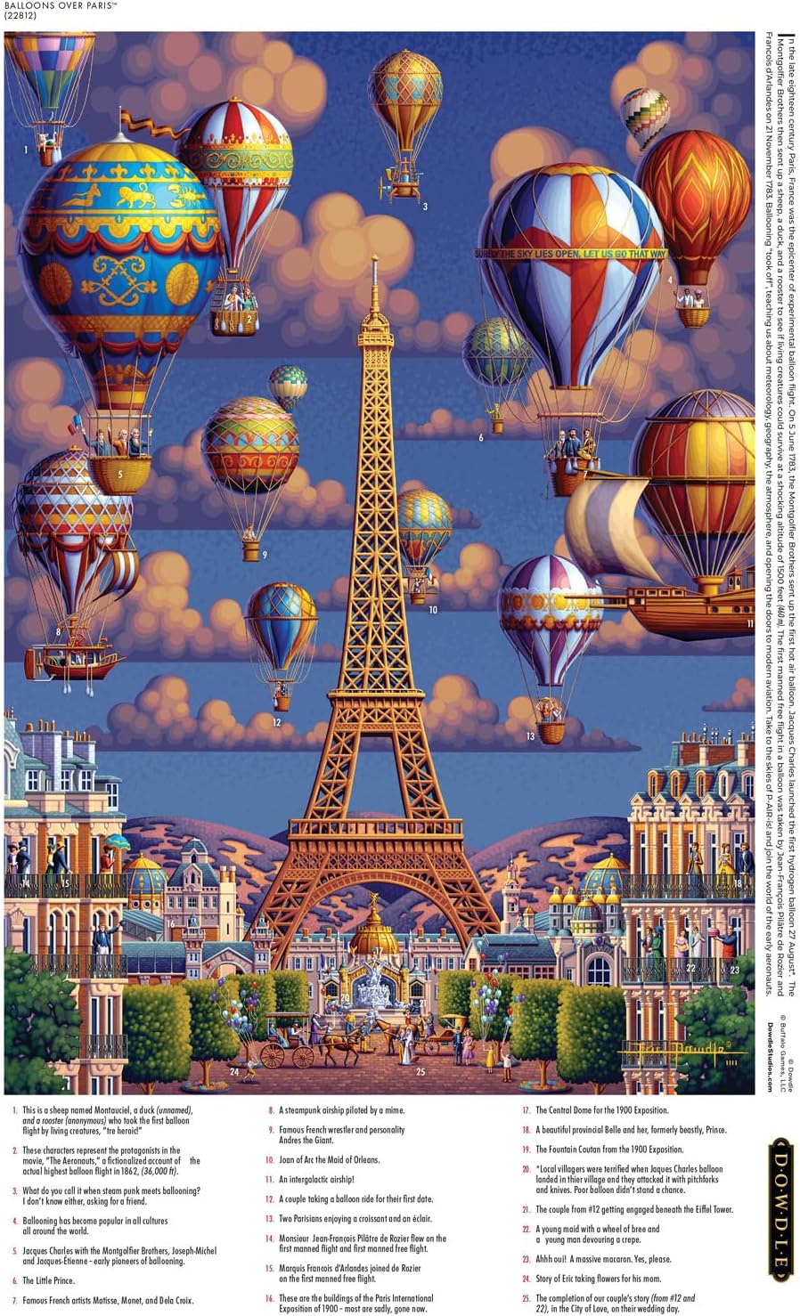 Balloons Over Paris, 300 Large Piece Jigsaw Puzzle for Adults, Challenging Puzzle Perfect for Game Nights, Finished Size 21.25 x 15.00