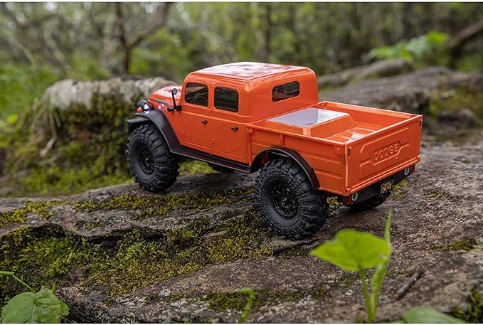 RC Truck, SCX24 40's 4 Door Dodge Power Wagon Orange1/24 4 Wheel Drive-RTR Truck Remote Control Truck For Kids - Toyigo