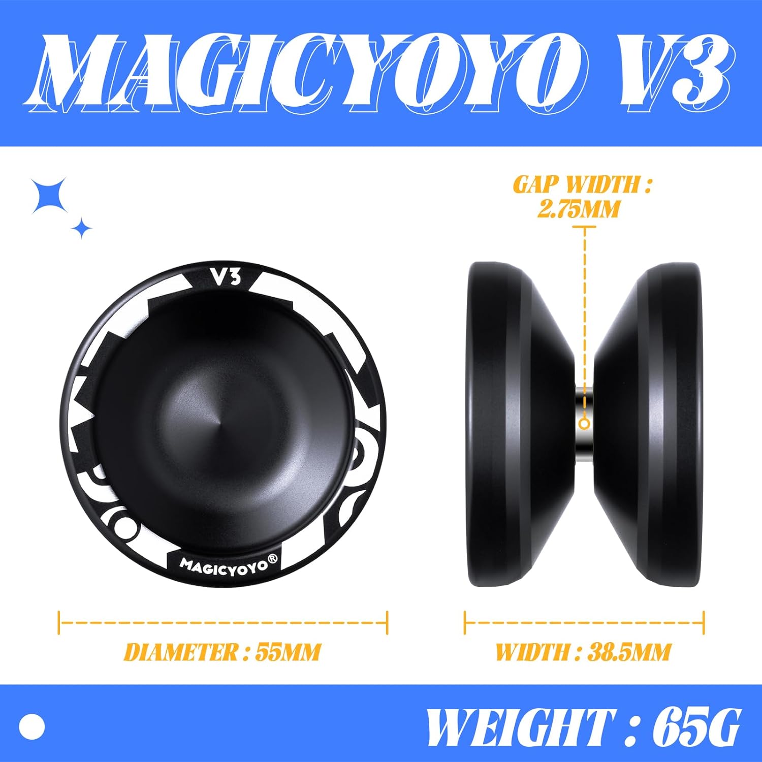 Spinning Top Toys, Magic YoyoY01, Professional Response Yoyo, Aluminum Yo Yo for Kids Beginner, Replacement Unresponsive Ball Bearing, 10 Ball Stainless KK Bearing Yoyo, Spinning String Yoyo - Toyigo