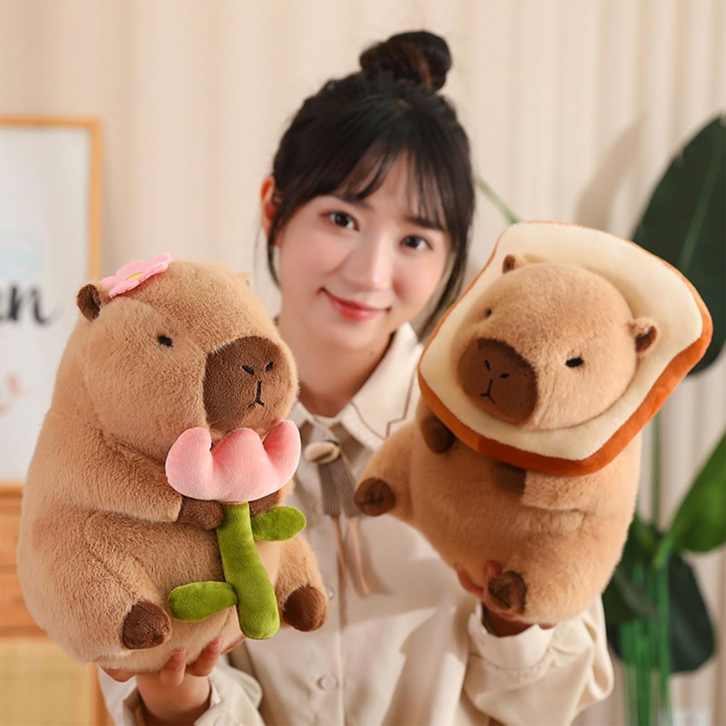 Cute Capybara Stuffed Animals, Wearable Toast Headset Capybara, Gifts for Kids, Bread Capybara, 12-inch Stuffed Animal