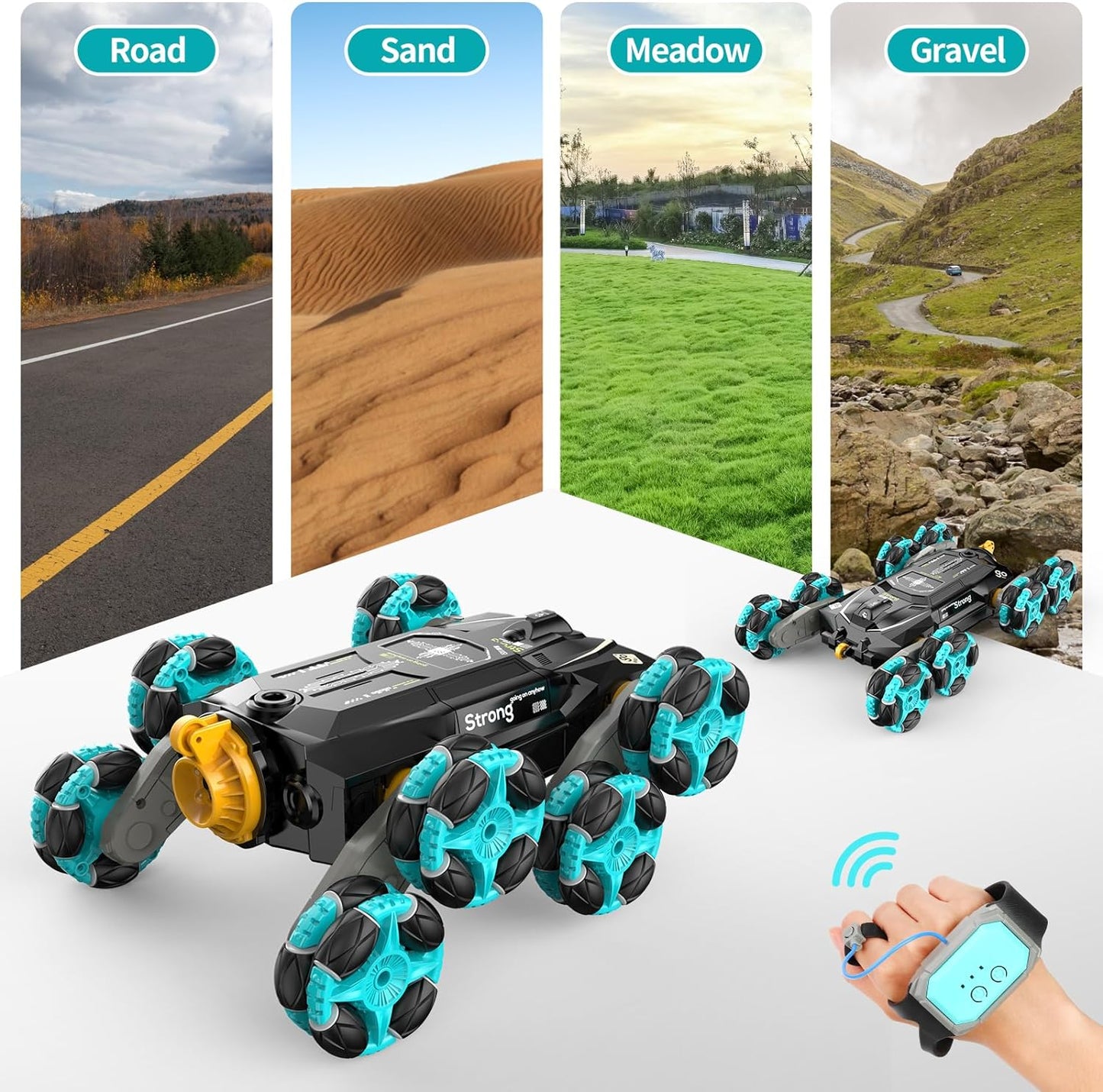 RC Stunt Cars, 8WD Gesture Sensing 2.4Ghz Remote Control Cars, Transform Drift Off Road Vehicle Toys Gifts for Kids Age 8-12 Presents Children Birthday - Toyigo