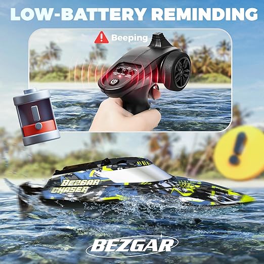 Remote control Boat, Fast Speed RC Boat 32+ KPH with A Portable Suitcase, Ideal Gifts for Kids Boys Age 6 7 8-12 Years Old, Summer Toys for Adults - Toyigo