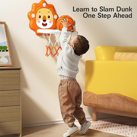 Indoor Mini Basketball Hoop for Toddlers Kids Boys Bedroom, Adjustable Height, Space-Saving, Christmas Birthday Gifts Toy for Boys, Toddler Toys