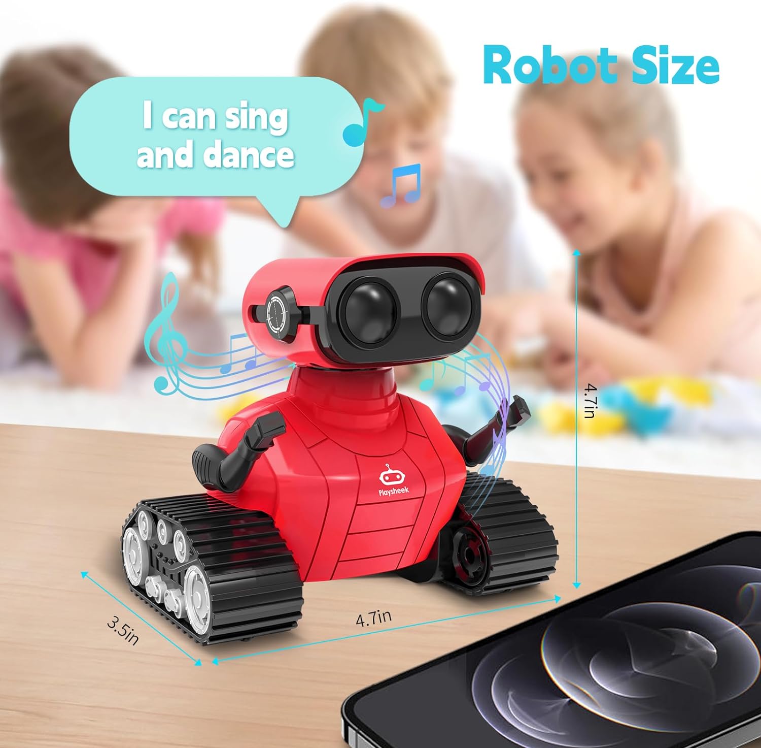 Robot Toys Remote Control Robot Toy Rechargeable Emo Robot with Auto-Demonstration Kids Robot RC Robot for Kids Smart Robot Gift for Children Age 3 Years and Up Red - Toyigo